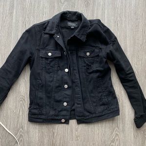 NWOT PacSun Black Distressed Denim Jacket
